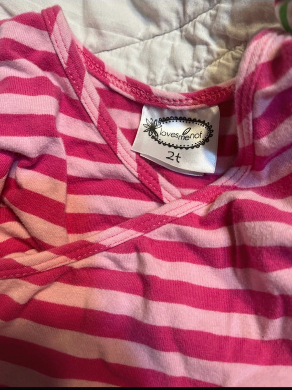 Girls' Pink Striped & Elephant Print Casual Dress - Picture 4 of 8